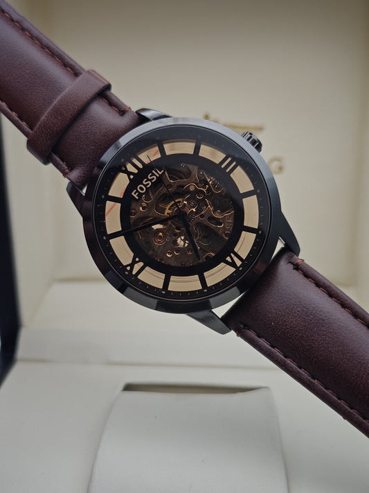 Fossil Men's Townsman Brown Automatic Skeleton Watch