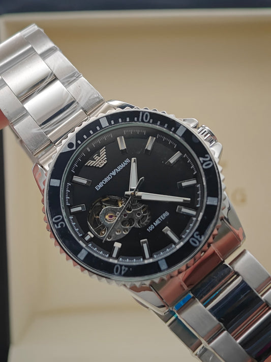 Emporio Armani Men’s Stainless Steel Black Dial Watch